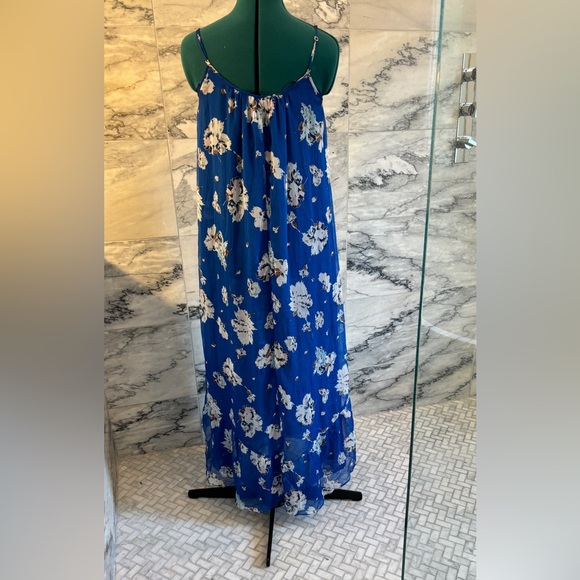 Blue crepe summer dress - Picture 4 of 4